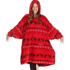 The Comfy Original Wearable Blanket Hoodie Adult OS Moose Oversized‎ Sherpa